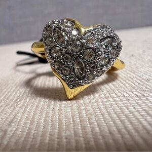 Alexis Bittar Solanales Crystal Heart Ring Size 8 NWT